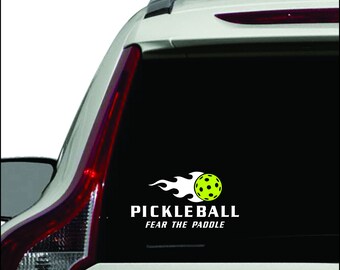 Fear the Paddle Pickleball Car Decal/Water Bottle/Computer Decal/Bumper Sticker