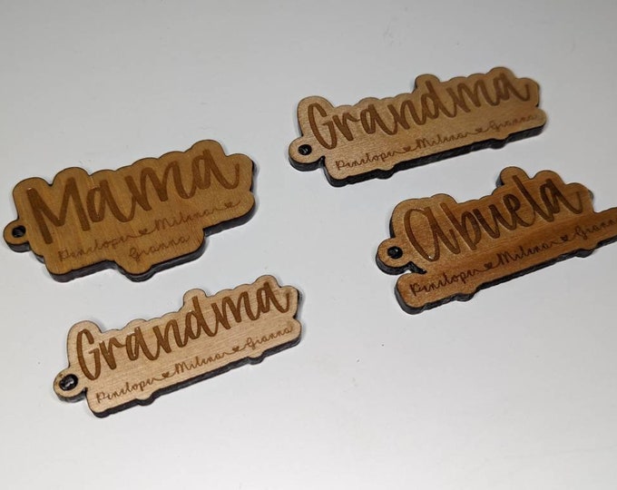 Personalized Mama, Papa, Abuela, Abuelo, Keychain • Mama with Childs Name Keychain