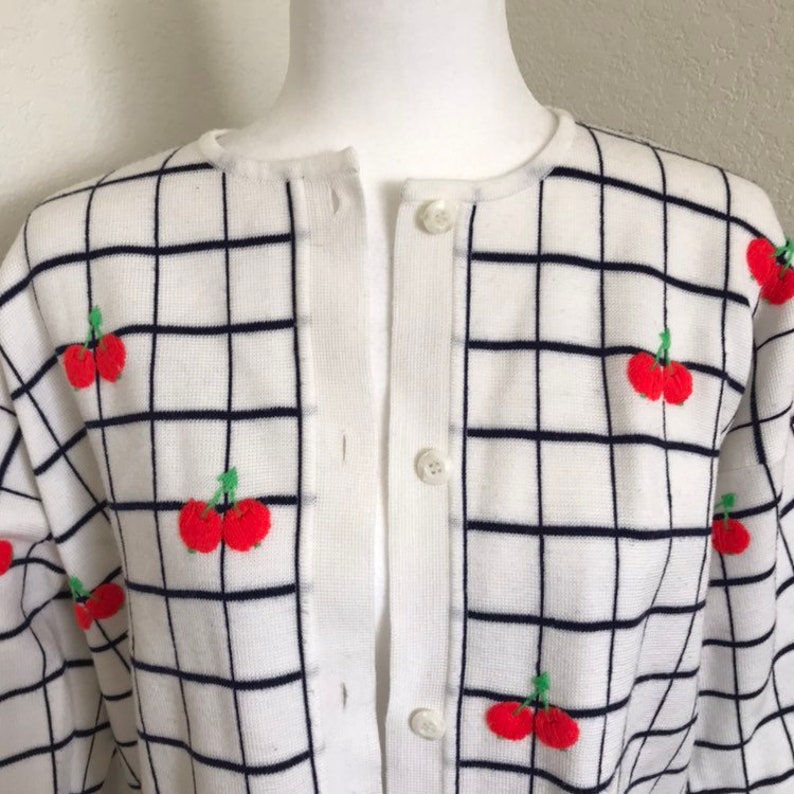 Leroy Vintage Cherries Cardigan Sweater