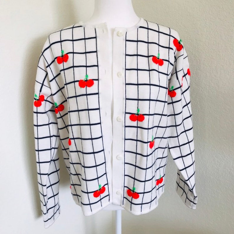 Leroy Vintage Cherries Cardigan Sweater