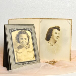 vintage two sepia photographs