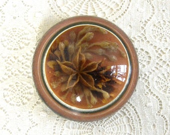 vintage paperweight glass domed dry flower paper weight colleciblepaperweight office desk decor