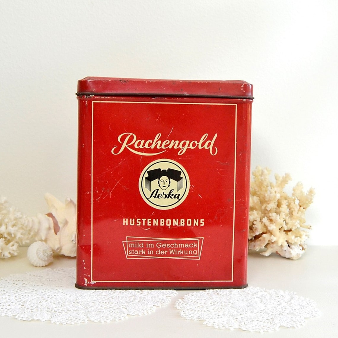 Vintage Large German Cough Drop Tin Advertisement Tin Etsy