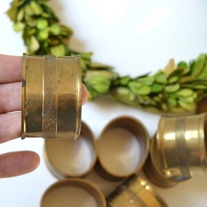 vintage set of 8 golden brass napkin rings brass table decor image 5