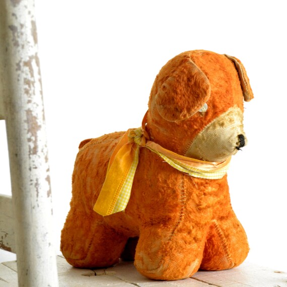 antique stuffed dog