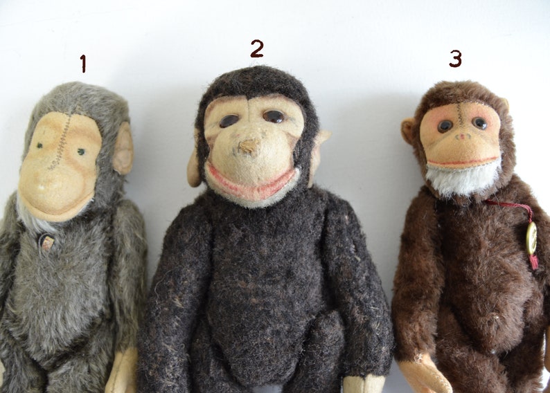 Vintage ONE Stuffed Monkey Collectible Monkeys Hermann Monkey Etsy