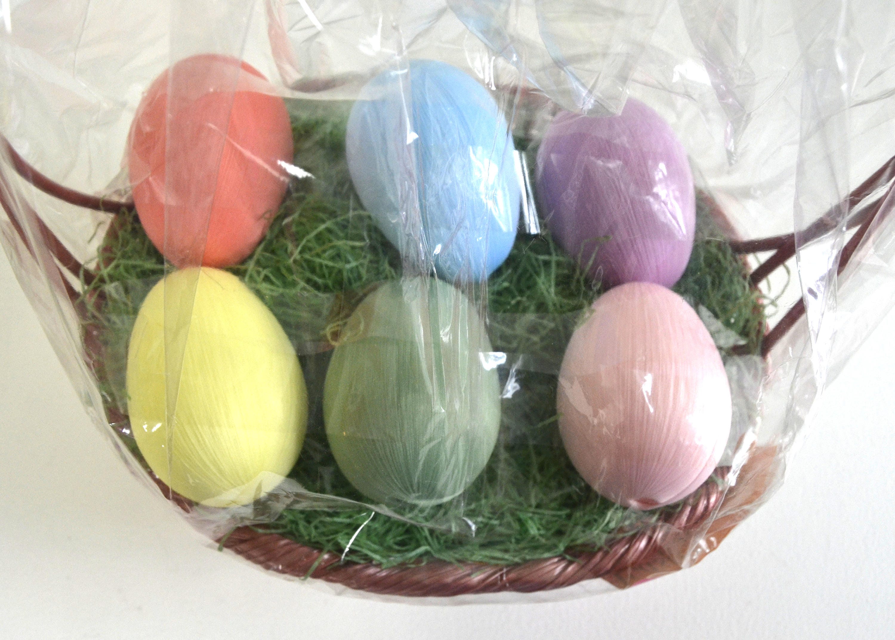 Vintage plastic easter basket silk eggs blank eggs Easter Etsy