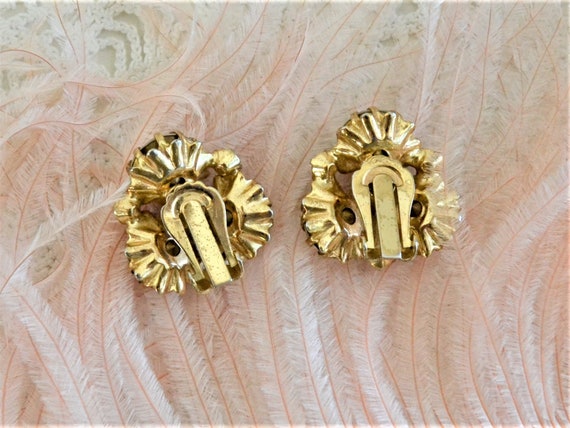 vintage rhinestone clip on earrings clear rhinest… - image 4