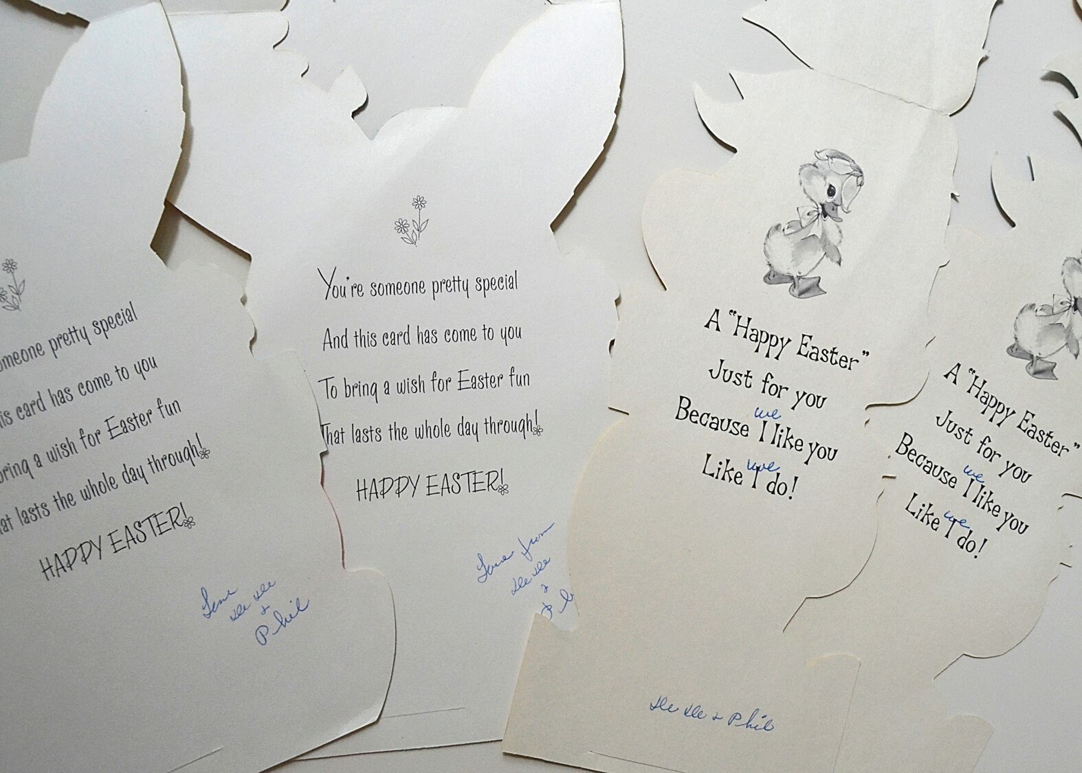 Vintage TWO Flocked Easter Cards Bunny Chick Stand up Easter Cards Die ...