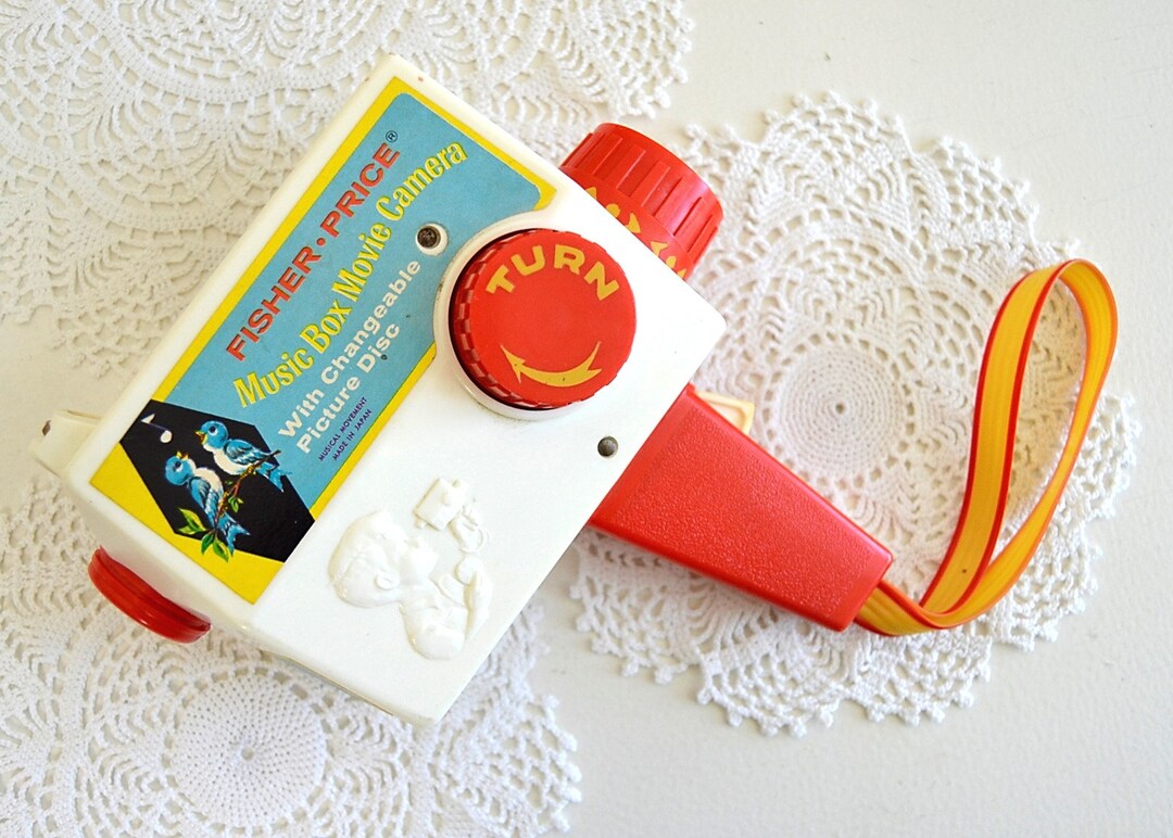 Vintage Fisherprice Picture Story Viewer Music Box Movie Camera City
