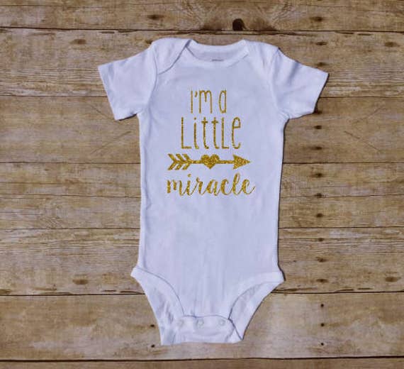 Little Miracle Newborn Onesie Miracle Baby Newborn Miracle Baby Girl Baby Boy Rainbow Baby Girl Shirt Preemie Onesie NICU Baby