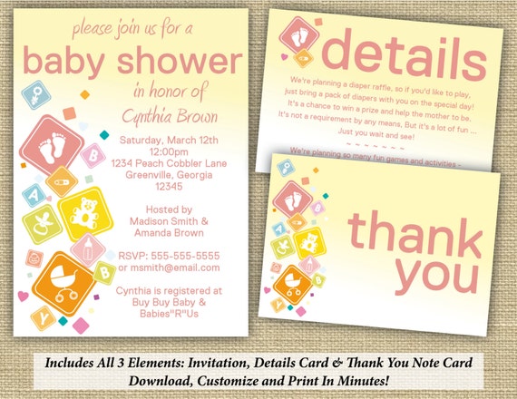 baby shower invitation details