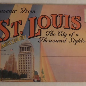 Vintage Souvenir From St. Louis Missouri The City of a Thousand Sights Postcard Booklet - Vintage St. Louis Missouri Post Cards