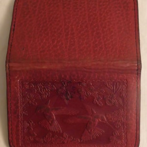 Cartera de piel con diseño de colibrí vintage de Oberod Design Santa Rosa Ca - Cartera de piel vintage de Oberod Design Santa Rosa California
