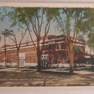 Electric Terminal Station St. Catharines Ont. Canada Post Card Circa 1920's - Vintage St. Catharines Ontario Electric Terminal Post Card
