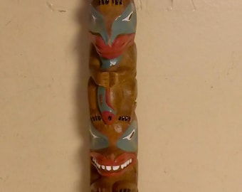 Vintage BOMA Totem Pole made in Canada - BOMA Canada 10 1/4" Hand Painted Totem Pole - Northwest Coast Haida Indigenous Totem Pole