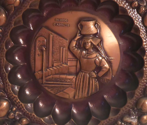 アンティークオブジェDEMAIN ITALY銅板レリーフ Vintage 15