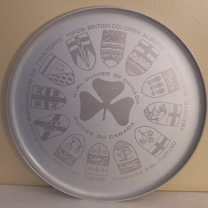 Vintage Girl Guides of Canada Metal Serving Tray - Vintage Girl Guides of Canada Silhouette Serving Tray - Girl Guides of Canada Collectible
