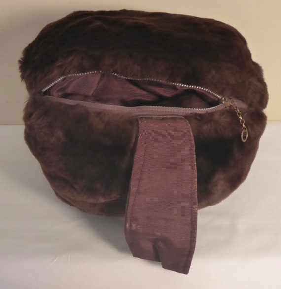 Vintage Dark Brown Real Fur Hand Muff - Vintage Re