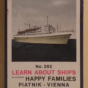 Vintage Deck of Piatnik - Vienna Happy Families Ships of All Ages No. 282 Playing Cards Quartet Game 1971 Made in Austria - Playing Cards