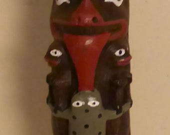 Vintage BOMA Totem Pole made in Canada - BOMA Canada 12 1/2" Hand Painted Totem Pole - Northwest Coast Haida Indigenous Totem Pole