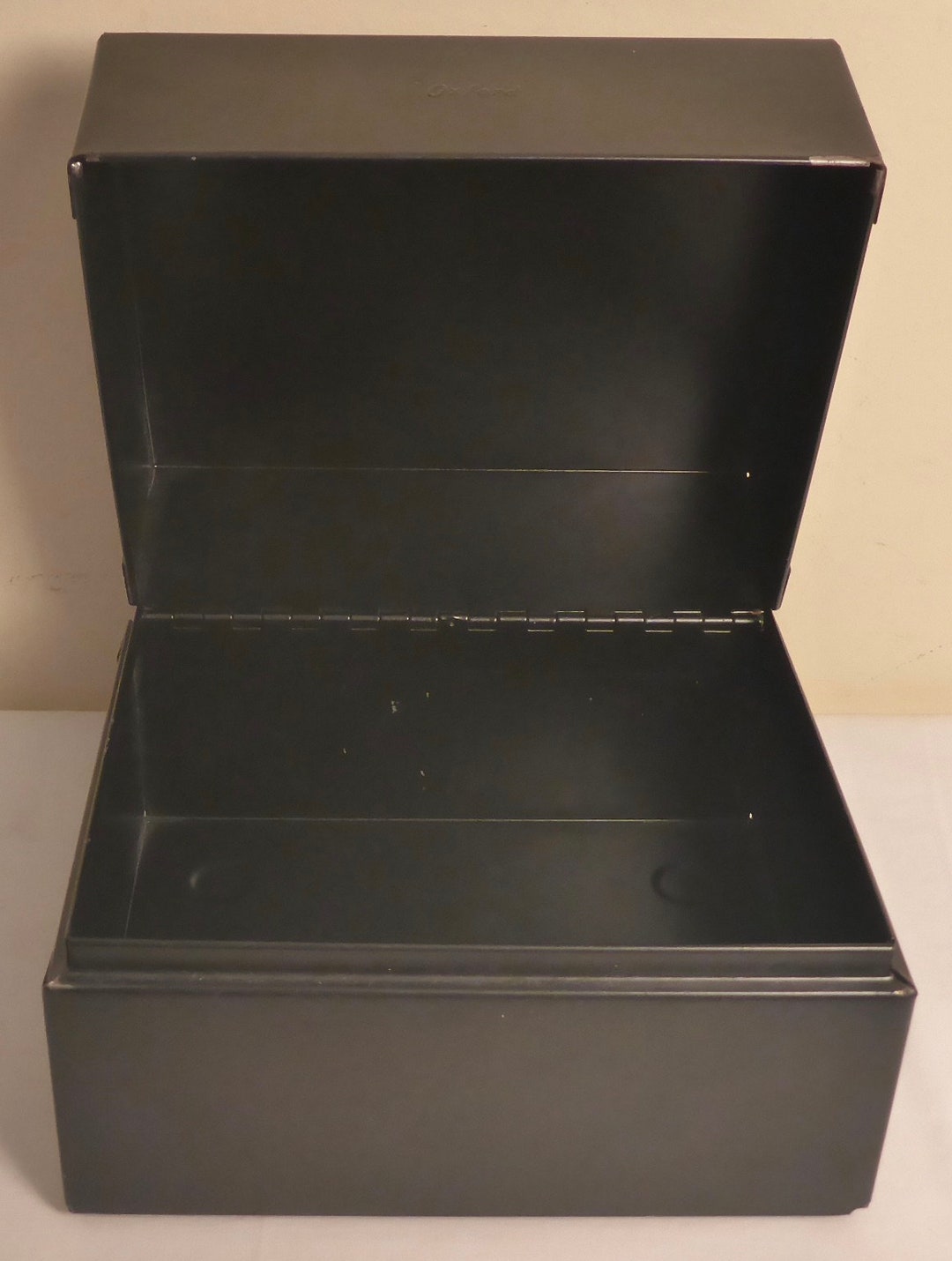 Vintage Oxford Black Metal Index Card Box Vintage Black Metal Oxford