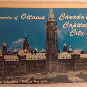 Vintage Ottawa Ontario Fold Out Post Card Booklet - Memories of Ottawa Canada's Capital City Fold Out Post Card Folder - Ottawa Post Cards