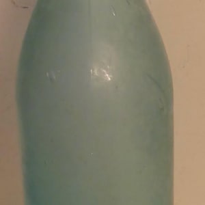 Antique Aqua Green Molded Liquor Bottle - Late 1800&#39;s Aqua Green Liquor Bottle - Antique 10 7/8&quot; Aqua Green Bottle - Old Liquor Bottle