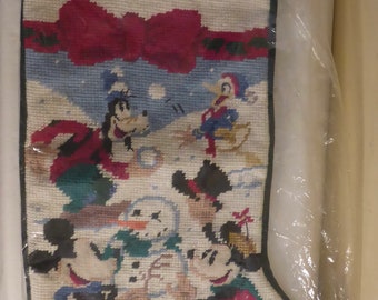 NWT Disney Mickey & Co. Midwest of Cannon Falls Mickey Mouse and Friends Needlepoint Christmas Stocking-Mickey Mouse Christmas Stocking