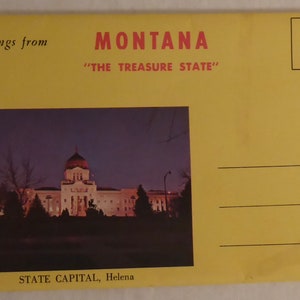 Carnet de cartes postales vintage Salutations du Montana The Treasure State - Cartes postales vintage The Treasure State du Montana