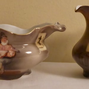 Antique Royal Bayreuth Bavaria Porcelain Cream & Sugar Set - 1920&#39;s Art Deco Royal Bayreuth Bavaria Porcelain Cream and Sugar Set