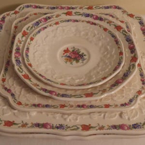5 Pieces of Art Deco 1930&#39;s Crown Ducal Gainsborough England RD NO 749657 China-1930&#39;s Crown Ducal Gainsborough England 749657 Charm Pattern