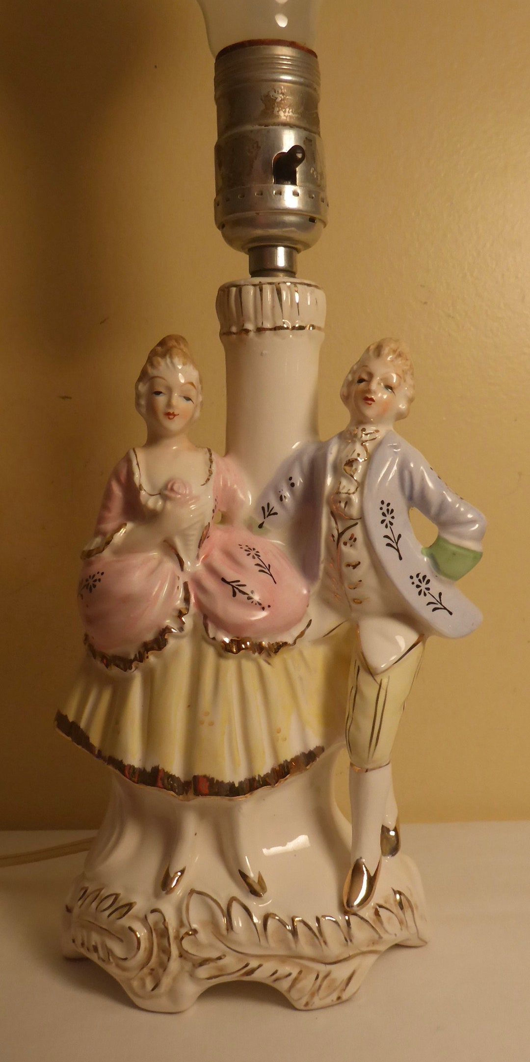 Vintage Porcelain Figural Accent Lamp Courting Victorian Etsy