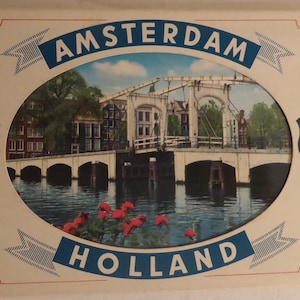 Carnet de cartes postales dépliables vintage d'Amsterdam Pays-Bas - Cartes postales vintage d'Amsterdam Pays-Bas - Cartes postales souvenirs d'Amsterdam Pays-Bas