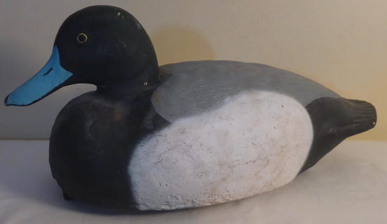 1960's Decoys Unlimited Clinton Iowa Bluebill Duck Decoy-Rustic Duck Decoy-Vintage Hunting Decor - Cottage Decor-Hunting Lodge Decor - Drake image 1