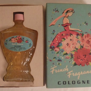1940&#39;s Lander Distributor Fifth Ave. New York French Fragrance Apple Blossom Cologne in Original Box - 1940&#39;s Perfume - Vintage Perfume