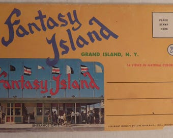 Vintage 1970's Fantasy Island Grand Island N.Y. Post Card Booklet - Vintage 1970's Fantasy Island Post Cards - Souvenir of Fantasy Island