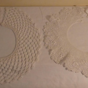 2 Antique Victorian Hand Crocheted Collar - Early 1900's Hand Crocheted Collars - Antique Hand Crocheted Collars - Victorian Fashion