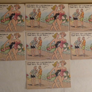 7 cartes postales vintage de plage risquées non publiées - 7 cartes postales vintage humoristiques de plage - cartes postales vintage Bathing beauties - cartes postales vintage