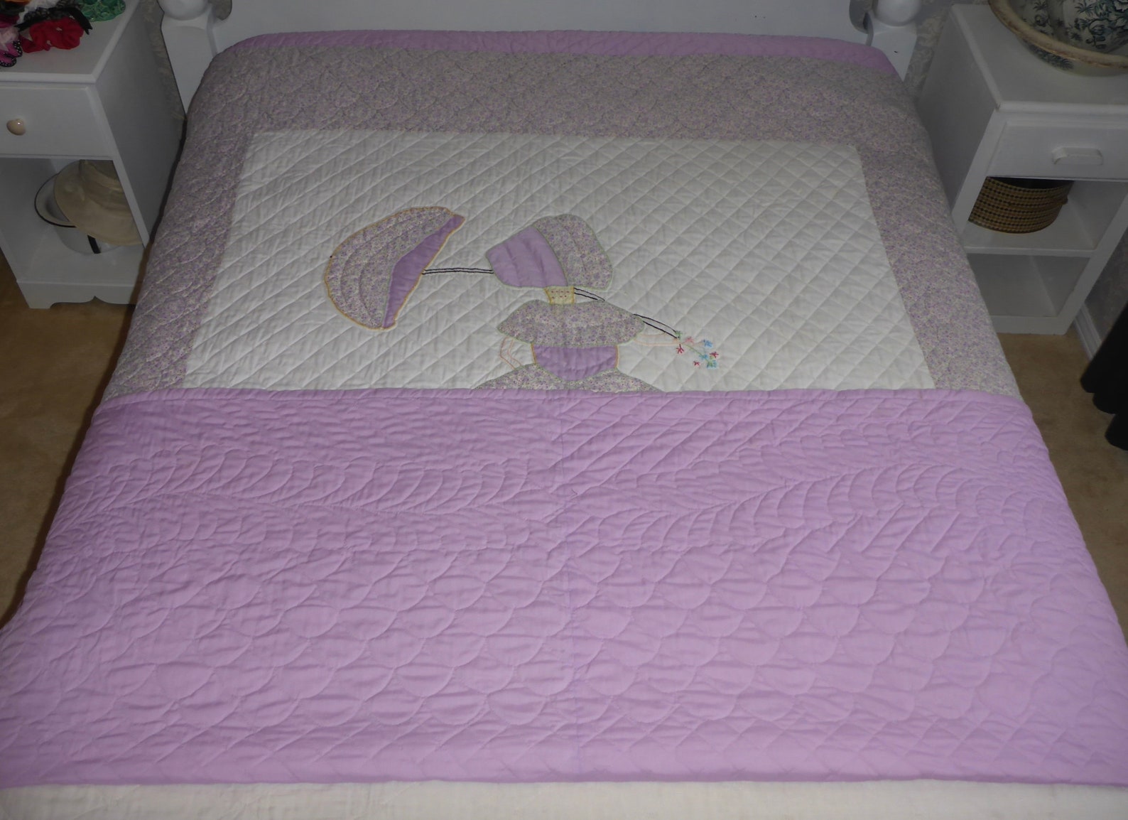 Hand Quilted Little Dutch Girl Quilt 84 x 80 Etsy