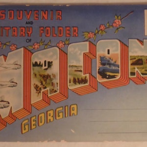Carnet de cartes postales vintage souvenir et dossier militaire de Macon en Géorgie - Cartes postales anciennes de Macon en Géorgie - Collection de cartes postales