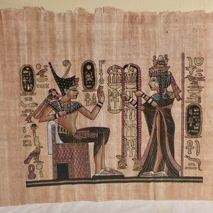 Original Egyptian Papyrus Painting-Vintage Egyptian Painted Papyrus Paper Art-Hand Painted Egyptian Papyrus Picture-Egyptian Art