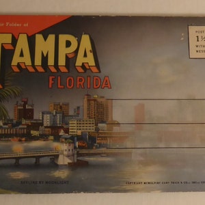 Livret de cartes postales vintage souvenir de Tampa en Floride - Cartes postales vintage de Tampa en Floride