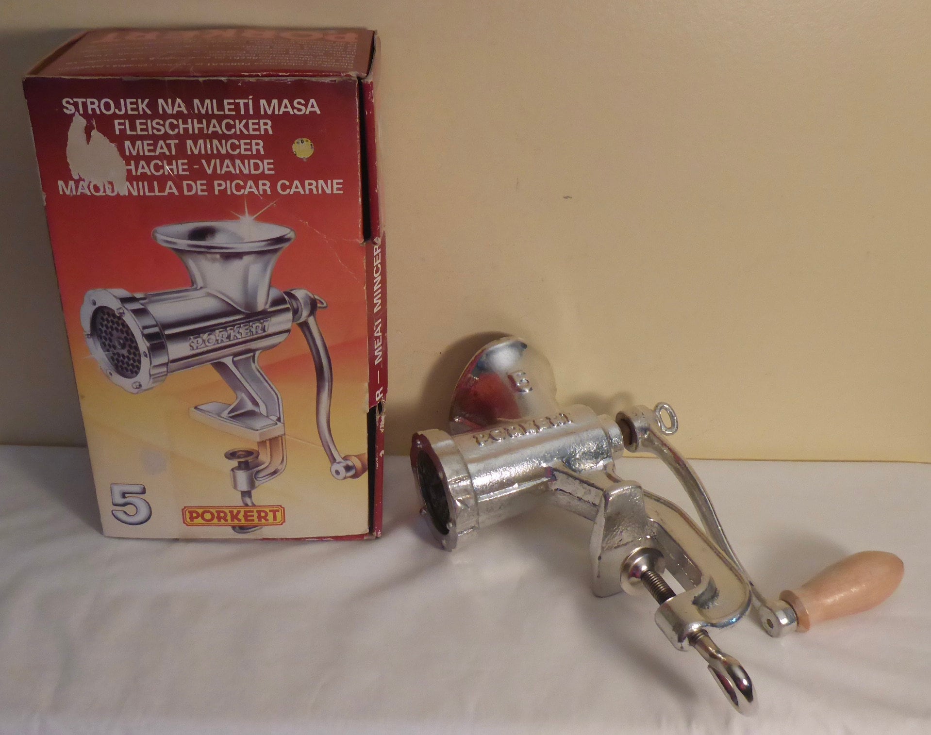 Tegenwerken herder Dempsey Vintage Porket Meat Grinder 5 in original box Vintage - Etsy Nederland