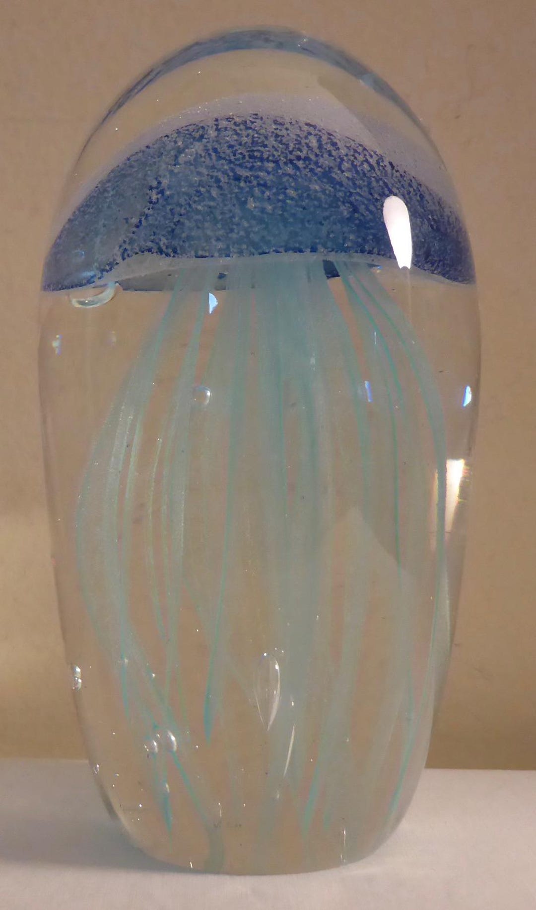 Vintage Art Glass Jellyfish Paperweight - Vintage Controlled Bubbles ...
