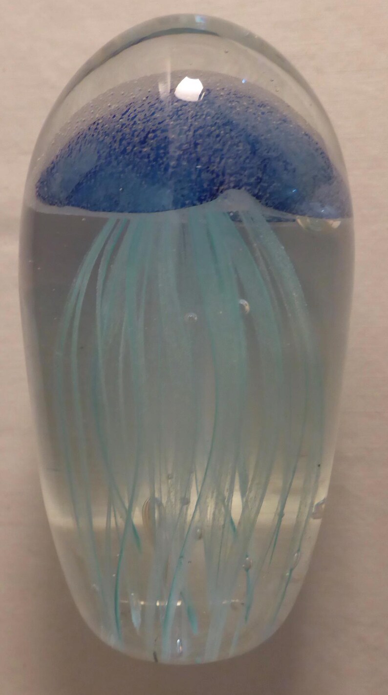 Vintage Art Glass Jellyfish Paperweight - Vintage Controlled Bubbles ...