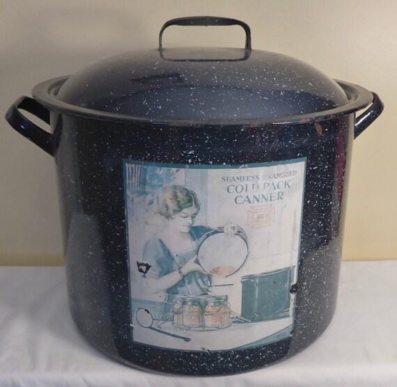 Vintage Lisk Round Speckled Enamelware Cold Pack Canner With Original Paper  Label-large Vintage LISK Navy/white Speckled Enamel Canning Pot - Etsy  Sweden