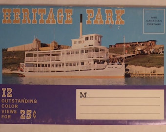 Vintage Heritage Park Calgary Alberta Fold-Out Postcard Booklet - Vintage Heritage Park Calgary Alberta Postcards
