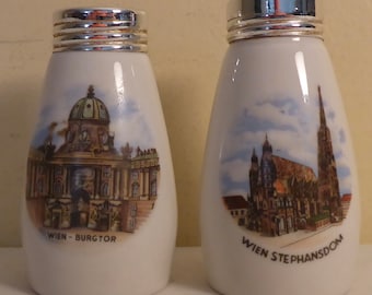 Vintage Austrian Porcelain Salt & Pepper Shakers by EIGL - Vintage EIGL made in Austria Salt and Pepper Shakers