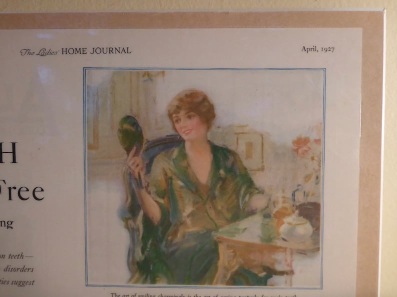 Bathroom Decor Ladies Home Journal April 1927 Pebeco Toothpaste Plaqued Advertisement Dental Office Decor